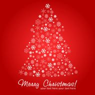 Stylized Christmas tree made of snowflakes N2