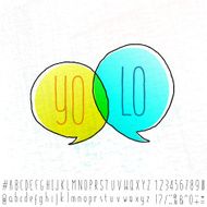 Hipster Slang Yolo Text Space Doodle Speech Bubble Alphabet
