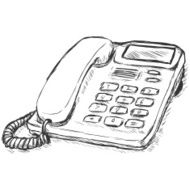 Vector Sletch Illustration - Office Phone