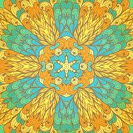 Hand drawn orange and blue greeting card N9
