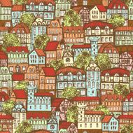 Seamless pattern with old city N5