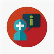 medical speech flat icon with long shadow N18