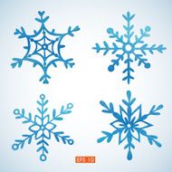 Set of watercolor snowflakes N3