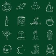 Vector Chalk Halloween Icons