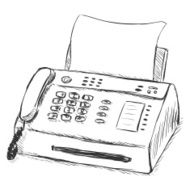 Vector Sketch Illustration - Telefax