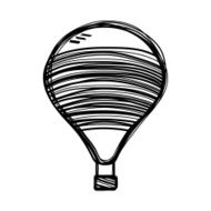 Vector of sketch doodle hot air balloon icon