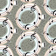 Vector musical pattern with notes N6