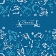Merry Christmas hand drawn seamless pattern design N3