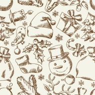 Merry Christmas hand drawn seamless pattern design N4