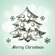 Merry Christmas hand drawn invitation card template N9