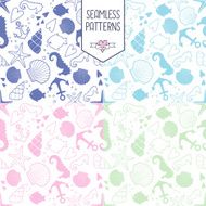 Seamless pattern with sea creatures N3