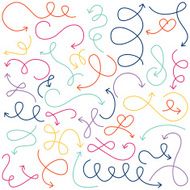 Vector Collection of Doodled Squiggly Arrows