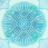 Hand drawn blue ornament N9