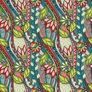 Seamless Floral Pattern (Vector) Hand Drawn Texture N181