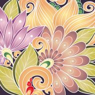 Vector Colored Floral Background Hand Drawn Texture N89