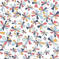 Geometrical doodle flowers seamless pattern