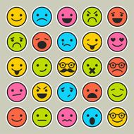 Set of emoticons faces icons for design