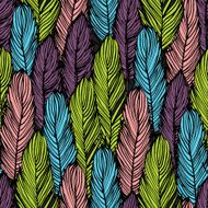 Colorful feather seamless background