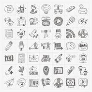 doodle communication icons set N12