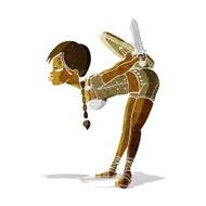 cartoon viking girl bowing N15