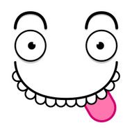 Vector Cute Cartoon White Face With Tongue Out N2