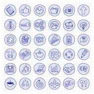 Hand drawn business buttons set N2