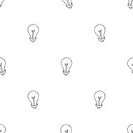 Hand drawn seamless pattern of light bulbs Idea symbol