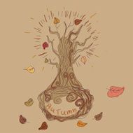 autumn tree drawn