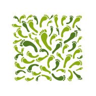 Green footprint background for your design