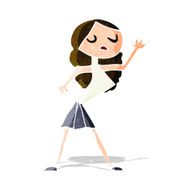 cartoon woman dancing N52