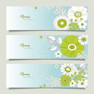 Horizontal banners with flowers