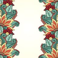 Vector Colored Floral Background Hand Drawn Texture N91