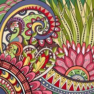 Vector Colored Floral Background Hand Drawn Texture N93