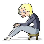 cartoon crying woman N12