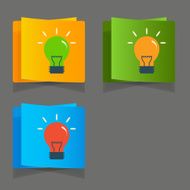 Set of simple icons flat color light bulbs N4