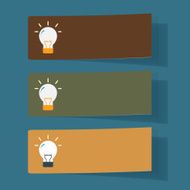 Set of simple icons flat color light bulbs N5