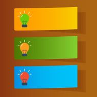 Set of simple icons flat color light bulbs N6
