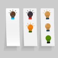 Set of simple icons flat color light bulbs N7