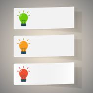 Set of simple icons flat color light bulbs N10