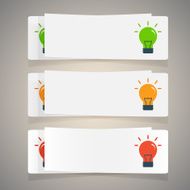 Set of simple icons flat color light bulbs N11
