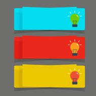 Set of simple icons flat color light bulbs N12