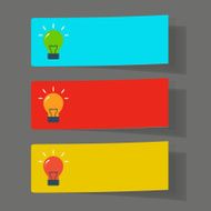 Set of simple icons flat color light bulbs N13