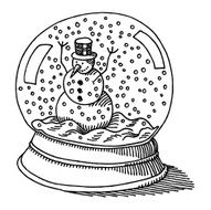 Snow Globe Snowman Drawing