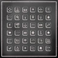 Set of chalk board vector travel icons