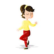 cartoon dancing woman N85