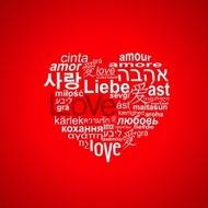 Heart made love in many languages