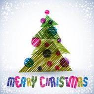 Christmas greeting card vector Merry lettering N5