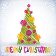 Christmas greeting card with special font and hand drawn lines N7