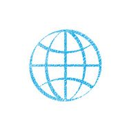 Earth simplistic vector icon with hand drawn lines texture