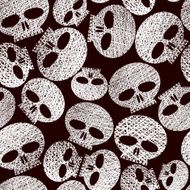 Skulls seamless pattern horror and hard rock theme